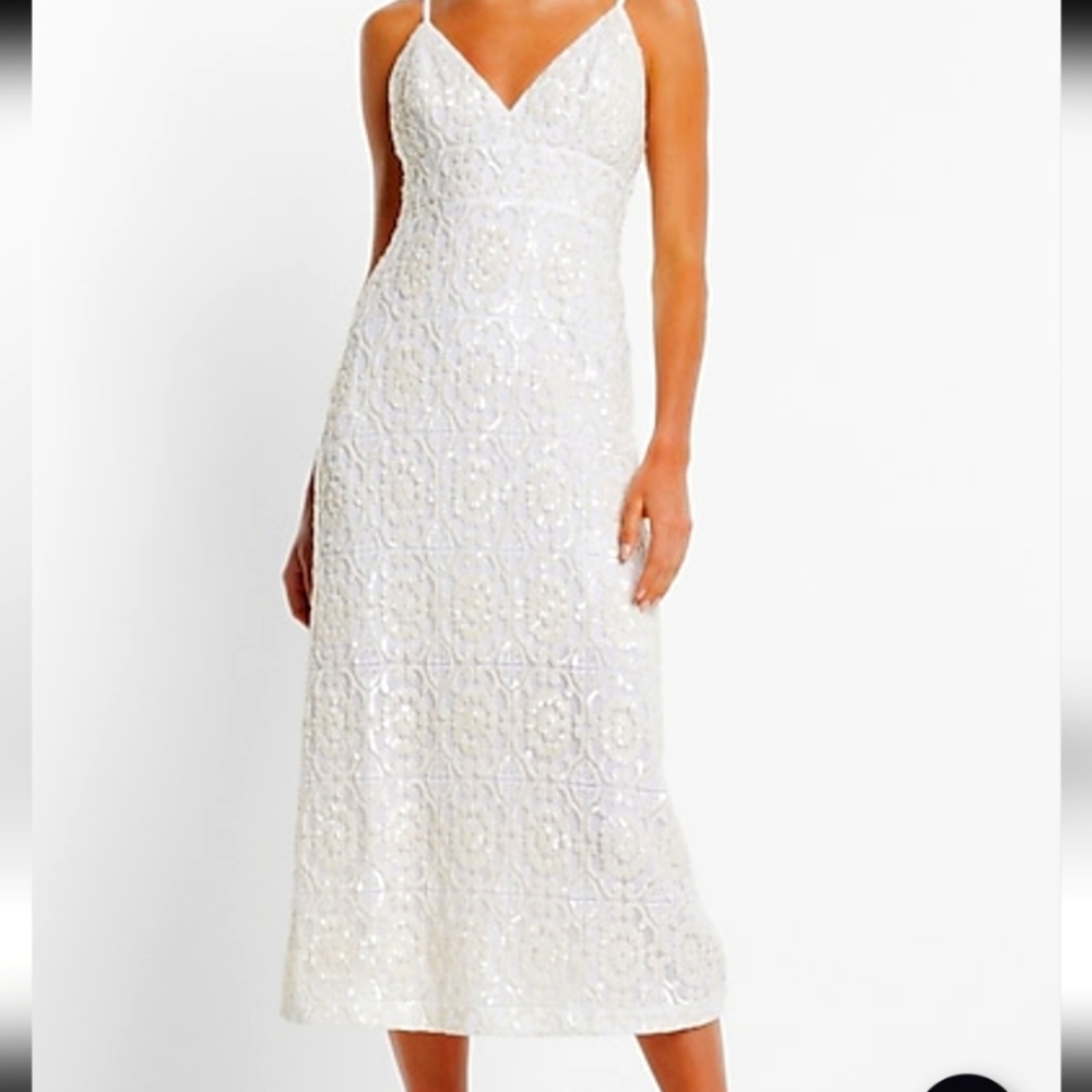 Bridal embellished sequin dress size 14 brand new
